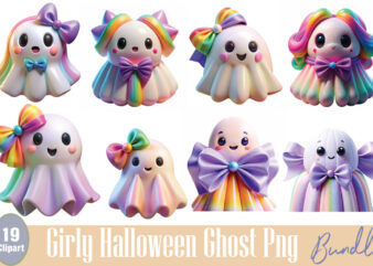 Girly Halloween Ghost Png bundle