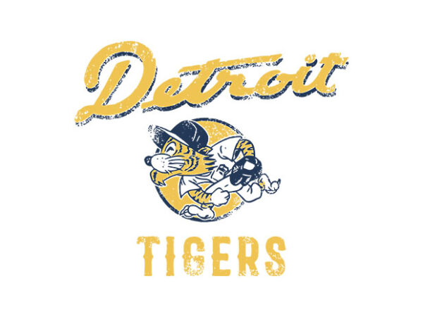Detroit tigers t shirt vector illustration
