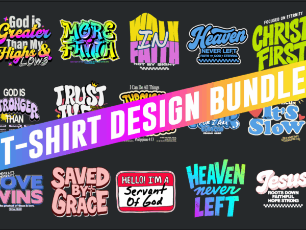 15 bold christian typography t-shirt design bundle – faith quotes, bible verses, and gospel graphics