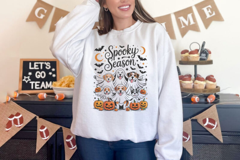 Adorable Halloween and Fall Ghost, Skeleton, and Dragon T-shirt Designs – Spooky, Cute, and Fun Halloween Themes with Pumpkins, Ghosts, and