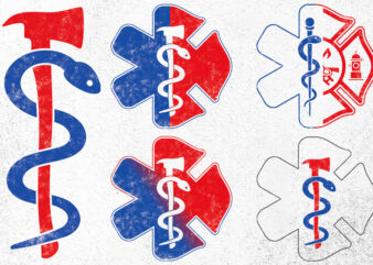 EMT Firefighter Svg Bundle , First Responder Gift, EMT Star of Life