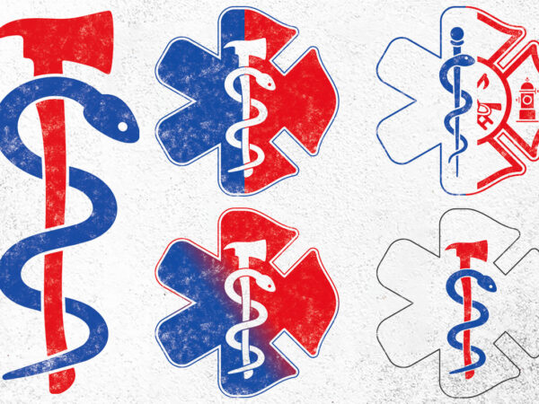 Emt firefighter svg bundle , first responder gift, emt star of life vector clipart