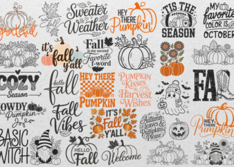 Fall Bundle SVG, Fall Pumpkin SVG Bundle