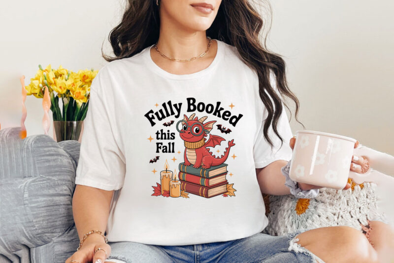 Adorable Halloween and Fall Ghost, Skeleton, and Dragon T-shirt Designs – Spooky, Cute, and Fun Halloween Themes with Pumpkins, Ghosts, and