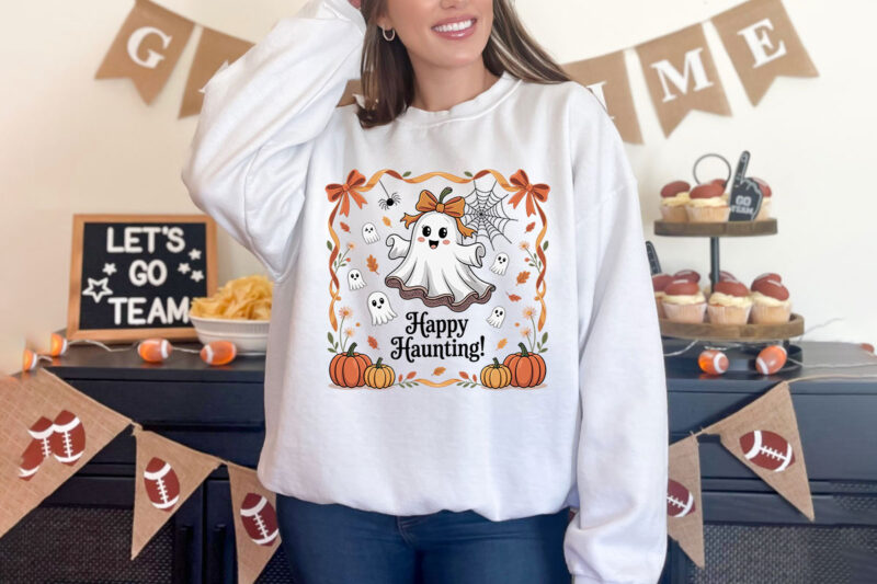 Adorable Halloween and Fall Ghost, Skeleton, and Dragon T-shirt Designs – Spooky, Cute, and Fun Halloween Themes with Pumpkins, Ghosts, and