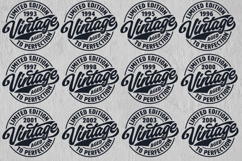 Vintage Limited Edition Svg Png Files, Birthday Svg, Aged To Perfection Svg, Circle Frame Svg
