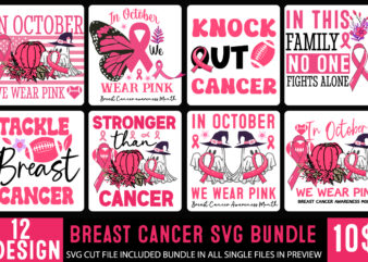 Breast Cancer t-Shirt Design Bundle,awareness Month SVG Bundle,Her Fight Is Our Fight Svg Png, Breast Cancer Awareness Svg,Breast Cancer Awa