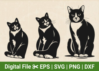 Peeking Cat SVG Bundle, Cute Cat SVG files, curious Pet Vector, Kitten svg, Cut Files for Cricut & Silhouette in Svg,