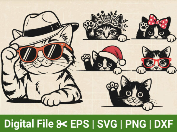 Peeking cat svg bundle, cute cat svg files, curious pet vector, kitten svg, cut files for cricut & silhouette in svg, Peeking cat svg bundle, cute cat svg files, curious pet vector, kitten svg, cut files for cricut & silhouette in svg,