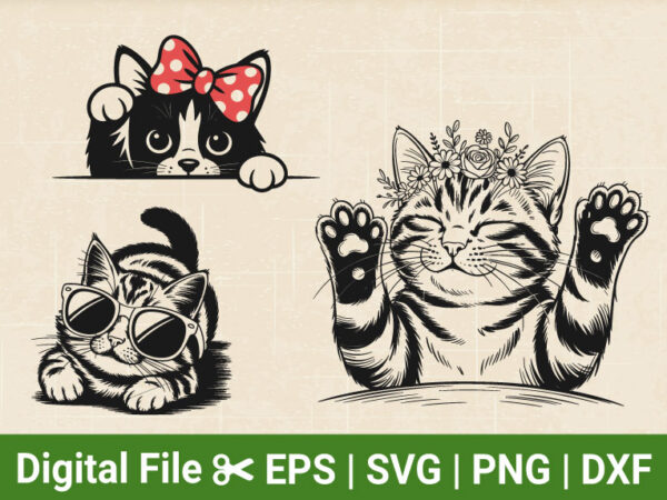 Peeking cat svg bundle, ginger cat peeking svg, vector graphic cut file for cat, cat svg files for cricut, Peeking cat svg bundle, ginger cat peeking svg, vector graphic cut file for cat, cat svg files for cricut,
