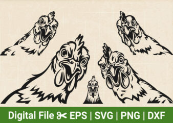 Chicken Svg Bundle, Farm Life, Peeking Funny rooster For cricut, Rooster head face SVG, Farm Life Clipart,