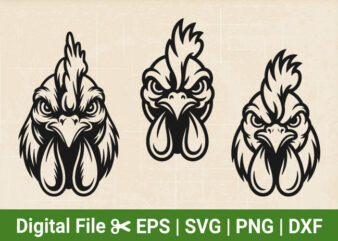 Chicken Svg Bundle, Farm Life, Peeking Funny rooster For cricut, Rooster head face SVG, Farm Life Clipart,