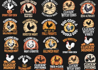 20 halloween coquette shirt svg, Rooster spooky season svg, halloween svg Bundle, Rooster fall svg, Rooster svg