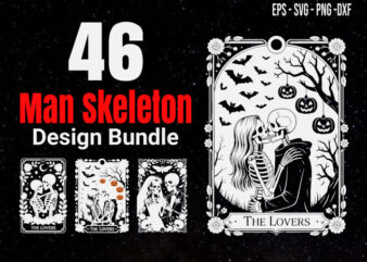46 Skeleton Couple SVG Bundle, The Lovers Skeleton Clipart, Gothic Skeleton PNG, Romantic Skeleton Vector, Halloween Skeleton Design,