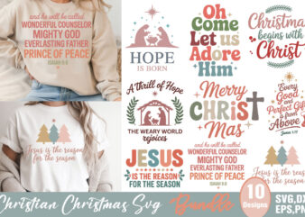 Christian Christmas T-shirt Bundle Christian Christmas SVG Bundle