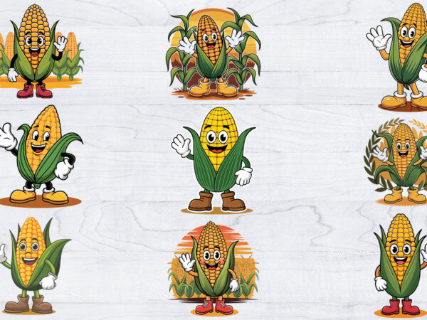 Corn on the cob silhouettes svg bundle, corn svg t shirt vector file