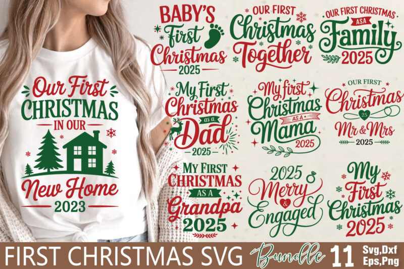 First Christmas T-shirt Bundle First Christmas Svg Bundle