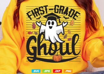 First Grade Student Png, Graduation Gift, Fall Education Clipart, Graduation 2026 Svg, Halloween Fall Ghostshirt, Svg Files For Cricut