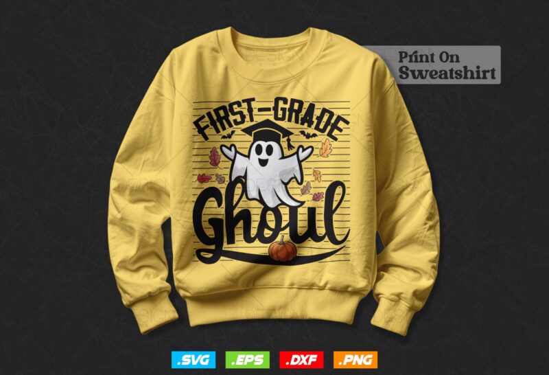 First Grade Student Png, Graduation Gift, Fall Education Clipart, Graduation 2026 Svg, Halloween Fall Ghostshirt, Svg Files For Cricut