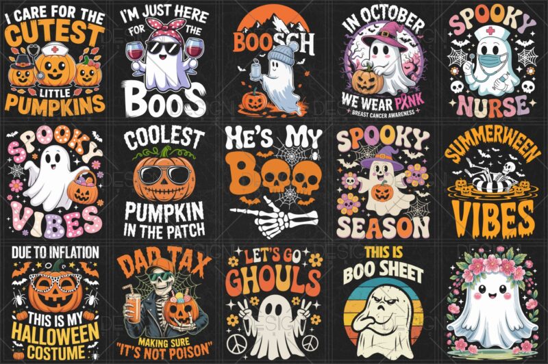 15 Halloween Png Bundle Commercial Use, Halloween Svg Bundle, Fall Shirt Png Bundle, Autumn Png Bundle, Halloween Clipart, Digital Download