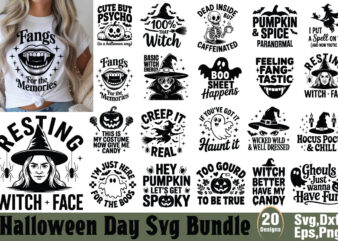 Halloween Day T-shirt Bundle Halloween Day SVG Bundle