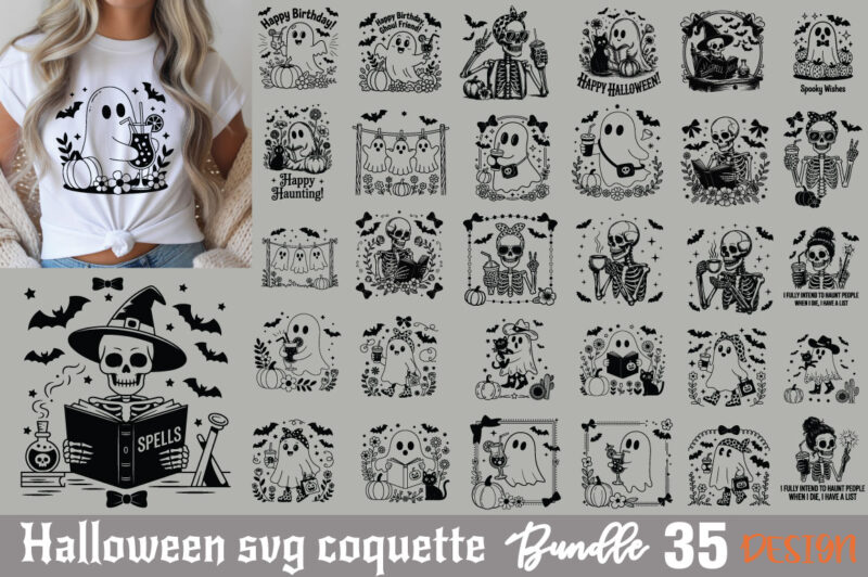Halloween T-shirt bundle coquette frame Halloween svg bundle coquette frame