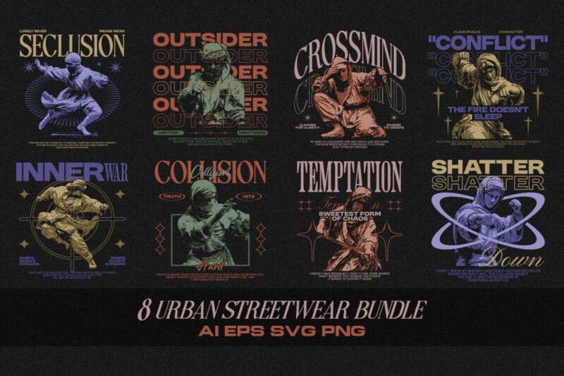 300+ Urban Streetwear t-shirt designs bundle, Minimal urban typography graphic set, urban graphics tee collection