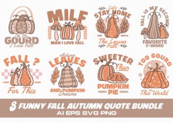 Funny Fall Autumn Quote T-shirt Designs Bundle
