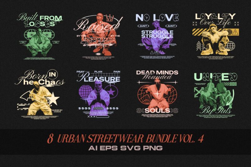 300+ Urban Streetwear t-shirt designs bundle, Minimal urban typography graphic set, urban graphics tee collection