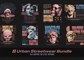 Urban Streetwear T-shirt Designs Bundle