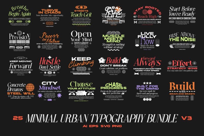 300+ Urban Streetwear t-shirt designs bundle, Minimal urban typography graphic set, urban graphics tee collection