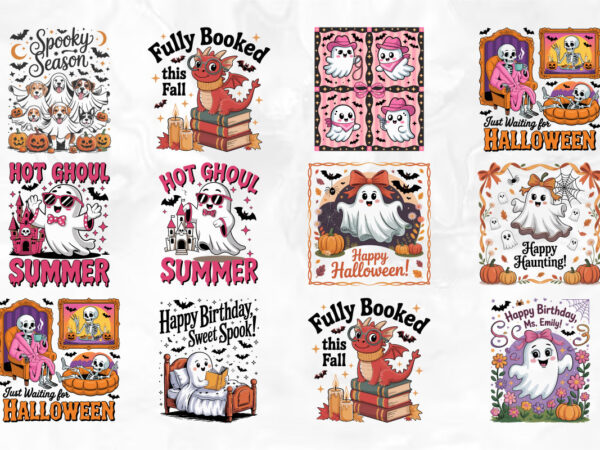 Adorable halloween and fall ghost, skeleton, and dragon t-shirt designs – spooky, cute, and fun halloween themes with pumpkins, ghosts, and