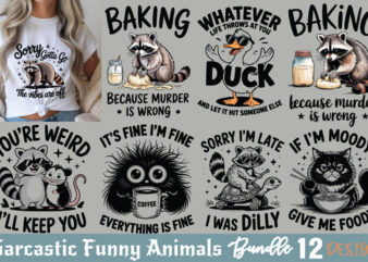 Sarcastic Funny Animals T-shirt Bundle Sarcastic Funny Animals Svg Bundle