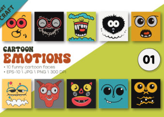 Set of Cartoon emotions 01