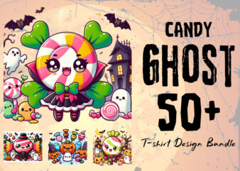 Candy Ghost Massive Halloween Collection 50 hand-painted Illustrations Bundle