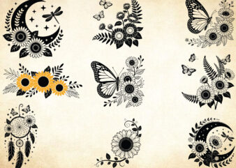 Sunflower SVG Bundle, Big Sunflower Svg, Sunflowers Clipart, Sunflower Shirt