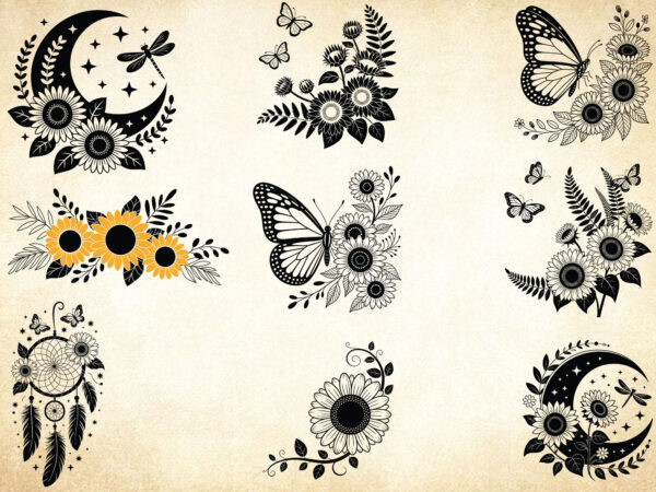 Sunflower svg bundle, big sunflower svg, sunflowers clipart, sunflower shirt t shirt template vector