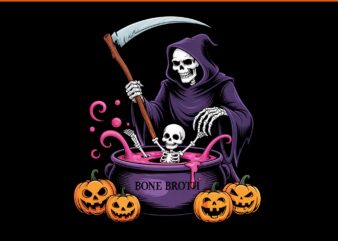 Funny Bone Broth Skeleton Halloween Grim PNG