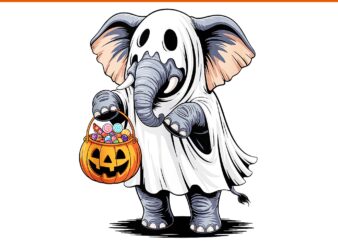 Halloween Elephant Ghost Pumpkin Trick Or Treat PNG