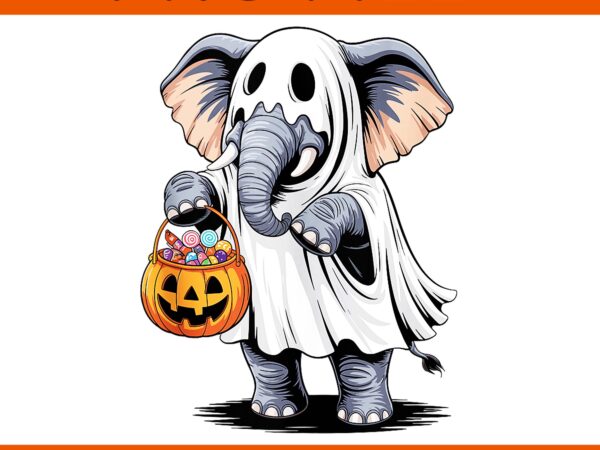 Halloween elephant ghost pumpkin trick or treat png graphic t shirt