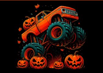 Monster Truck Halloween Jack O Lantern Pumpkin PNG