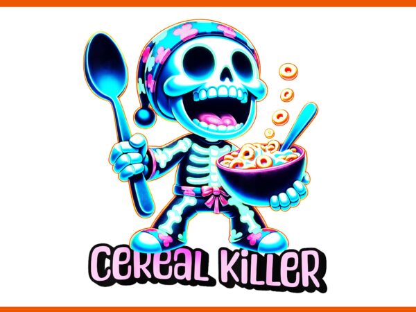 Cereal killer breakfast cereal halloween png, cereal killer halloween png t shirt vector file