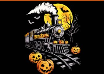 Vintage Halloween Train Jack O Lantern Pumpkin PNG