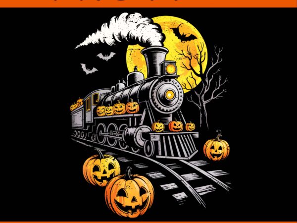 Vintage halloween train jack o lantern pumpkin png t shirt vector art