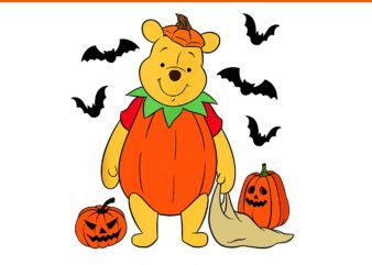 Winnie The Pooh Halloween Big Pumpkin PNG