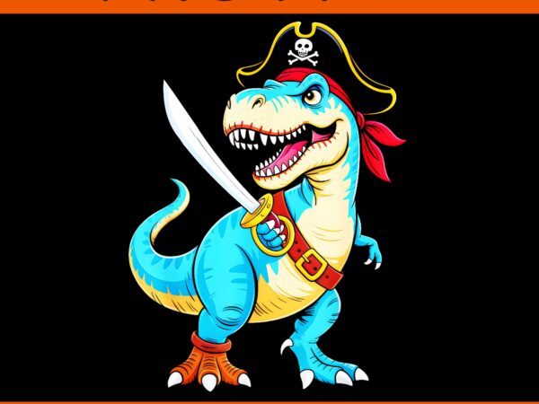 Pirate dinosaur t rex halloween png t shirt illustration