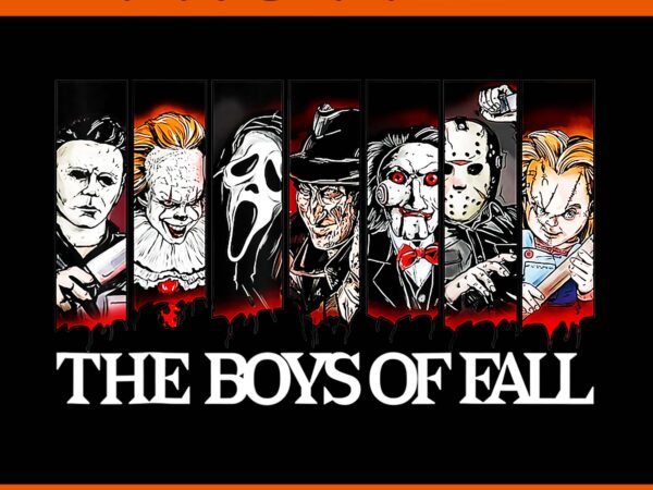 Movie halloween autumn png, the boys of fall vintage horror movie halloween autumn png t shirt designs for sale
