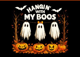 Hanging With My Boos Ghosts Halloween Autumn PNG