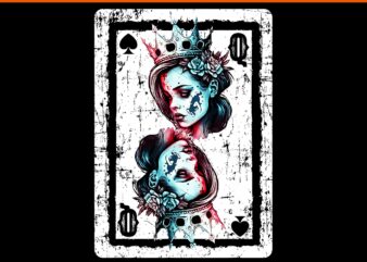 Queen Of Spades Gothic Card Game Halloween Creepy Poker Game PNG