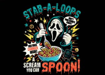 Stab-A-Loops Horror Cereal Box Halloween Killer Breakfast PNG